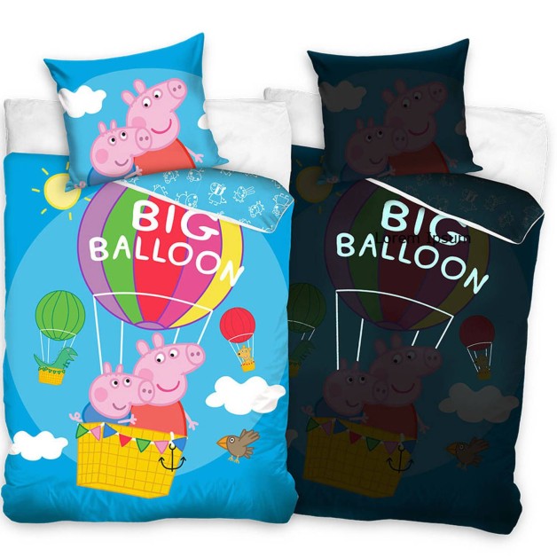 Világító Peppa Balloon ágynemű