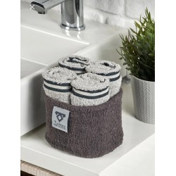 Frottír törölközők kosárban szürke 500 g/m²