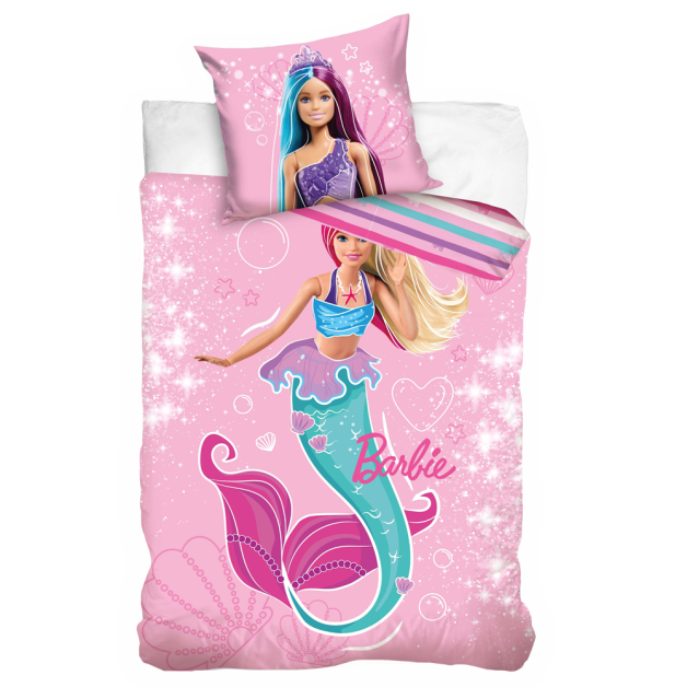 3D pamutszatén ágynemű Barbie Hableány