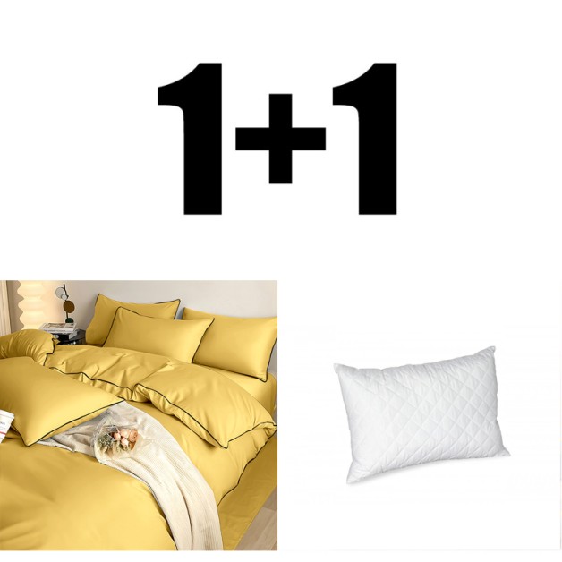 Dupla pamutszatén ágynemű arany + párna