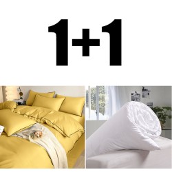 Dupla ágynemű aranysárga selyem + paplan 200/210