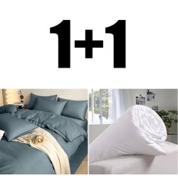 Dupla ágynemű antracit selyem + paplan 200/210