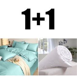 Dupla ágynemű aqua selyem + paplan 200/210