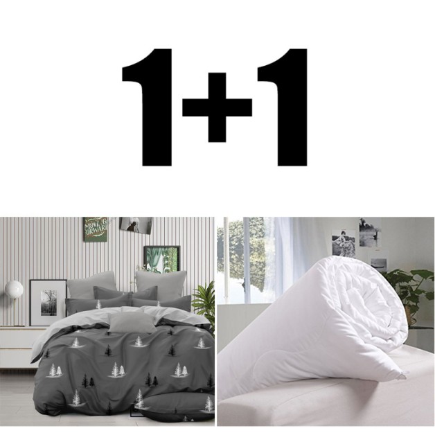 Egyszemélyes ágynemű Gray Forest mikroszatén + paplan