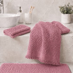 Set letních vaflových ručníků z měkké bavlny v růžové barvě