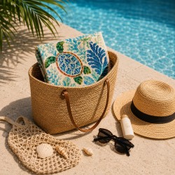 Tengeri teknősök mintás 100% pamut strandtörölköző